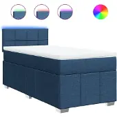 Syfax Boxspringbett mit Matratze Blau 100x200 cm Stoff