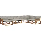 vidaXL Outdoor-Sofagarnitur 8 stk. Natürlich und Hellgrau