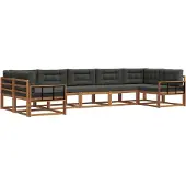 vidaXL Outdoor-Sofagarnitur 7 stk. Natur und Anthrazit