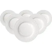 Villeroy & Boch Speiseteller "Speiseteller Manufacture Ice ø 27,1 cm 6er Set weiß", weiß, B:27,1cm H:2,1cm L:27,1cm T:27,1cm Ø:27,1cm, Speiseteller, Speiseteller, Spülmaschinenfest, Mikrowellensicher