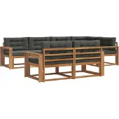 vidaXL Outdoor-Sofagarnitur 8 stk. Natur und Anthrazit