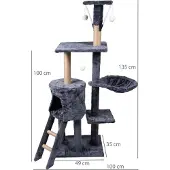 Bauerkraft G-979 Kratzbaum für Katzen, 5 Ebenen, graphitfarben