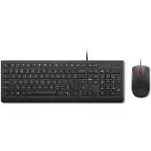Lenovo Essential Wired Combo - Tastatur-und-Maus-Set - 2,5-Zonen-Layout - USB - QWERTY - US-Englisch - Schwarz - braune Box