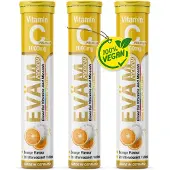 EVÄM Vitamin C 1000 Hochdosiert Brausetabletten - 3er Pack 60 St