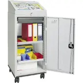 Stumpf Schrankpult Serie 3000 fahrbar lichtgrau + 1 Schreibpult + 1 Schublade + 2 Auszugsböden + Rolluntersatz - 3091107