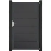 MR-Zaun Nova PVC Tor Universal-DIN einflügelig, mit Torpfosten, Anthrazit