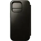Nomad Modern Horween Leder folio iPhone 16 Pro – Stilvolle Geldbörsenhülle mit einzigartiger Patina – Abnehmbarer magnetischer Verschluss – MagSafe & Wireless Charging Kompatibilität