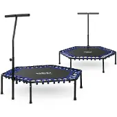 Neo-Sport Trampolina fitness z uchwytem 127 cm - sześciokątna niebieska