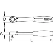 Ks Tools TRIPLEplus, Ratschenschlüsselgriff, , 1 Stück(e), 1/2", 190 g