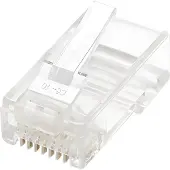 Intellinet 100er-Pack Cat6 RJ45-Modularstecker, UTP, 2-Punkt-Aderkontaktierung, für Litzendraht, 100 Stecker pro Becher, RJ-45, Transparent, Polycarbonat, Cat6, Gold, 180 g