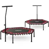 Neo-Sport Fitness-Trampolin mit Haltegriff, 127 cm - Sechseckig, Rot