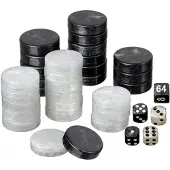 Philos Backgammon-Spielsatz, mittelgroß, 28 mm, schwarz/weiß
