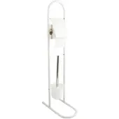 Wellhome - Toilettenpapierhalter aus Metall und Edelstahl 29x16x70 cm in Weiß