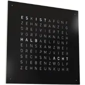 Qlocktwo Earth 45 Steel Series Black Pepper White