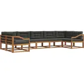 vidaXL Outdoor-Sofagarnitur 7 stk. Natur und Anthrazit