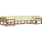 vidaXL Outdoor-Sofagarnitur 7 stk. Natur und Creme