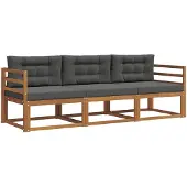 vidaXL Outdoor-Sofagarnitur 3 stk. Natur und Anthrazit