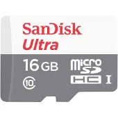 SanDisk Ultra MicroSDHC 16GB UHS-I, 16 GB, MicroSDHC, Klasse 10, UHS-I, 80 MB/s, Schockresistent, Temperaturbeständig, Wasserdicht