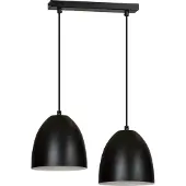 Licht-Erlebnisse Pendelleuchte Schwarz Weiß Metall verstellbar 2x E27 Retro elegant ANNIE Esszimmer Lampe Küche