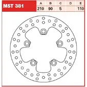 TRW Bremsscheibe, Hinten MST381,DURCH.210MM,FESTST