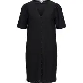Object Strukturiertes V-ausschnitt Midikleid Schwarz L
