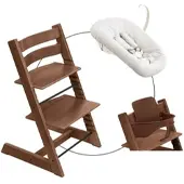 Stokke TRIPP TRAPP Bundle Treppenhochstuhl inklusive Newbornset Vanilla White & Babyset, braun