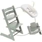 Stokke Tripp Trapp Bundle Treppenhochstuhl inklusive Newbornset Vanilla White & Babyset, gruen