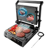 Cecotec Elektrogrill Rock'nGrill 2000 Smash PerfectCook. 2000W, Temperatursensor, Smash Burger, rauchfrei, doppelte Temperatur