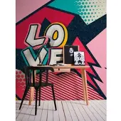 A.S. Création Vliestapete A.S. CRÉATION "PopArt Fototapete LOVE Comic Stil Bunt", rosa, B:2,55m H:0,02m L:3,5m, Vlies, Tapeten, Vliestapete