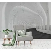 A.S. Création Vliestapete "Fototapete Architektur Tunneloptik Grau" matt strukturiert