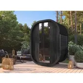 Fjordholz Fass-Sauna Modell Luxe Micro Black Edition