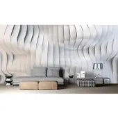 Living Walls Vliestapete "Fototapete Wellenoptik 3D Moderne Wandtapete" matt glatt