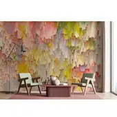 Living Walls Vliestapete "Fototapete Abstrakte Malerei Bunt Aquarelloptik" matt glatt
