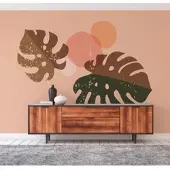 A.S. Création Vliestapete "Fototapete Monstera Blätter Beige Braun" matt strukturiert