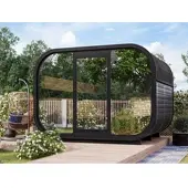 Fjordholz Fass-Sauna Modell Luxe-3 Premium Black Edition