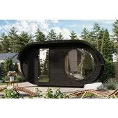 Fjordholz Ovales Saunafass Modell Raiki Black Edition
