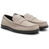 HUGO Loafer aus Veloursleder mit Logo am Pennyloafer-Besatz Grösse 41