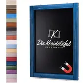 Die Kreidetafel Manufaktur Magnetische Kreidetafel - Magnettafel mit Holzrahmen / Maritimes Blau 30x50cm