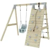 OutdoorToys Klettergerüst Schneehase aus Holz in Blau Eisblau