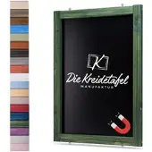 Die Kreidetafel Manufaktur Magnetische Kreidetafel - Magnettafel mit Holzrahmen / Grün 50x100cm