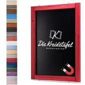 Die Kreidetafel Manufaktur Magnetische Kreidetafel - Magnettafel mit Holzrahmen / Schwedenrot 60x150cm