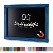 Die Kreidetafel Manufaktur Magnetische Kreidetafel - Magnettafel mit Holzrahmen / Maritimes Blau 150x60cm