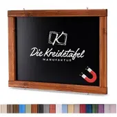 Die Kreidetafel Manufaktur Magnetische Kreidetafel - Magnettafel mit Holzrahmen / Teak 140x60cm