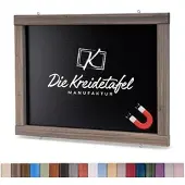 Die Kreidetafel Manufaktur Magnetische Kreidetafel - Magnettafel mit Holzrahmen / Landhausgrau 50x30cm