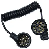 CCLIFE 3,0m 13-polig Adapter Spiralkabel Anhängerkabel für Anhänger Caravan Wohnwagen PKW