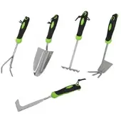 Galaflor Kleingeräte Set aus Edelstahl mit Kunststoffgriff 5 Teile