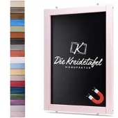 Die Kreidetafel Manufaktur Magnetische Kreidetafel - Magnettafel mit Holzrahmen / Zartrosa 30x50cm