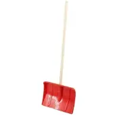Galaflor Schneeschaufel für Kinder in Rot mit Holzstiel