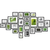 Bomoe Nature Bilderrahmen MDF Schwarz 24tlg