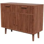 PXloue Sideboard Walnussoptik mit Schubladen und Türen Buffetschrank